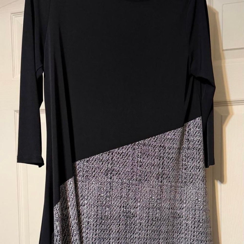 Alfani black white dress